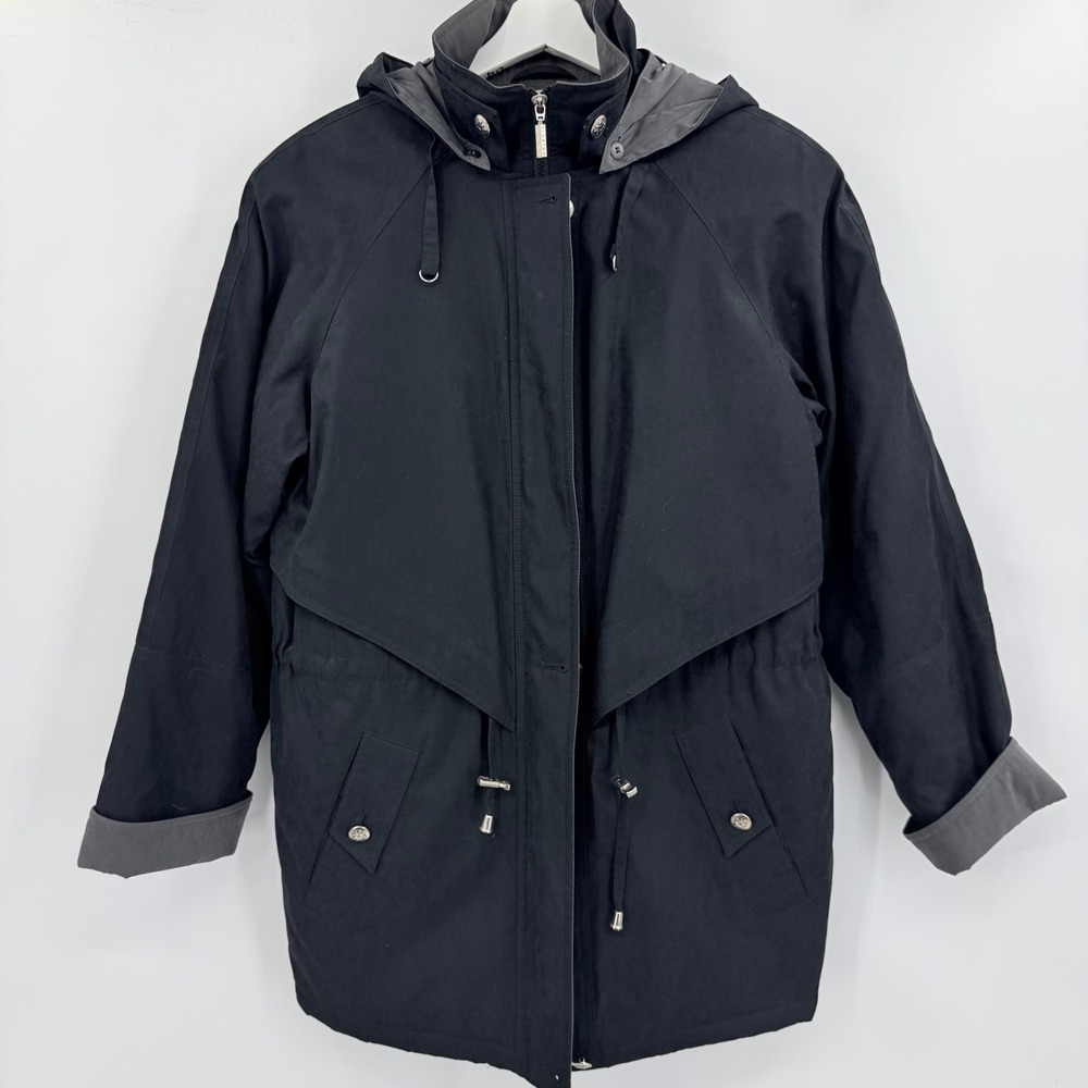 Braetan Parka Jacket Women Medium Black Hooded Quilted Lined Utility Anorak